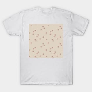 Scattered Dots Minimalist Geometric Pattern - Muted Beige T-Shirt